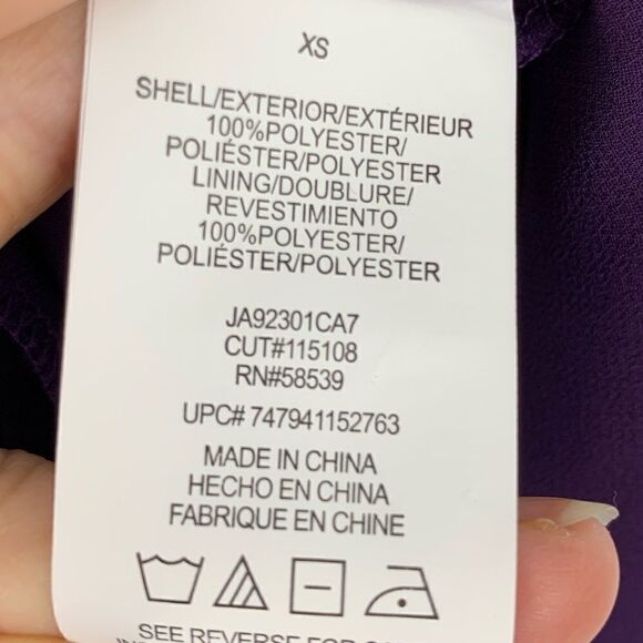 Speechless Purple Ruffle Sleeve Elegant Shift Dress Size XS New - Picture 7 of 8